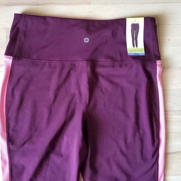 NWT Tangerine Womens 7/8 High Waist Active Rib Legging Tight Port Rose Size M - Picture 7 of 12